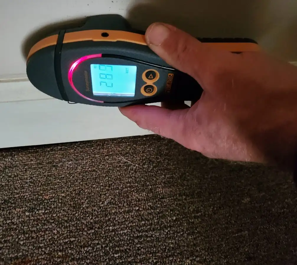 Moisture detection at baseboard during Sewage Cleanup & Sanitation in New Carrollton